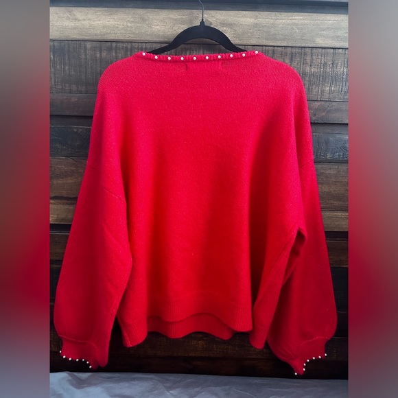 NWT Blue Sol Plus Size Sweater With Pearl Accents - Picture 3 of 5